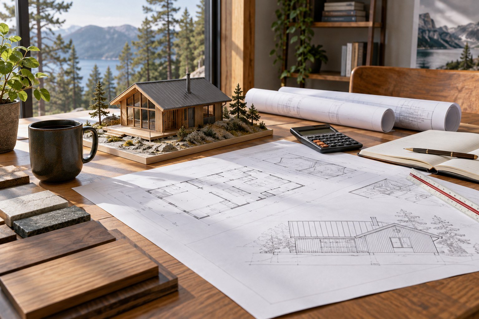 Ilustração conceitual de planejamento e construção